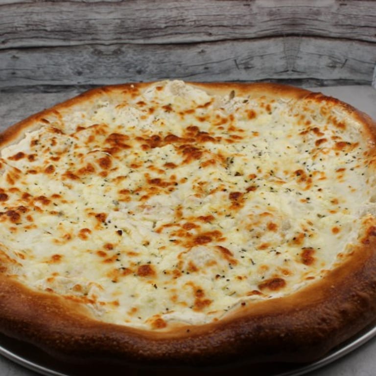 Savor our white pizza